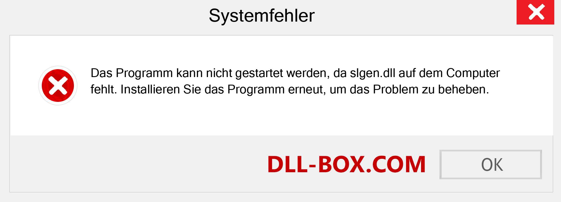 slgen.dll-Datei fehlt?. Download für Windows 7, 8, 10 - Fix slgen dll Missing Error unter Windows, Fotos, Bildern